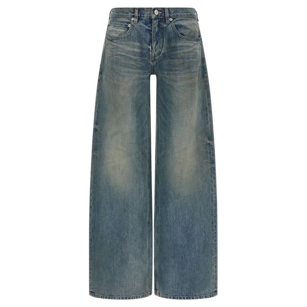 Balenciaga Blue Cotton Relaxed Fit Women's Jeans